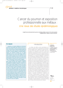 Cancer du poumon et exposition professionnelle aux métaux :