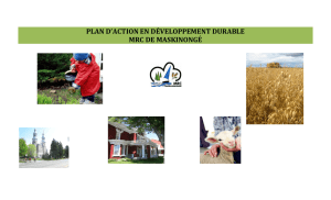 Plan d`action en développement durable de la MRC de Maskinongé