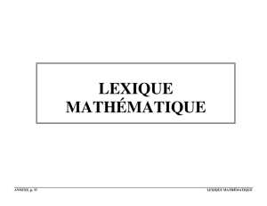Lexique mathématique