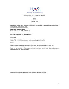 Avis de commission de transparence Orbénine 500mg