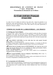 Le Code civil des Français - Bibliothèque de l`Institut de France