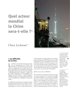 Quel acteur mondial la Chine sera-t-elle ?3