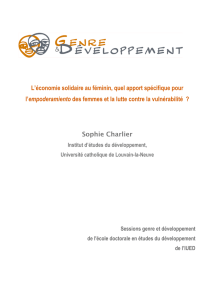 L`&eacute;conomie solidaire au f&eacute;minin, quel apport sp&eacute;cifique pour l