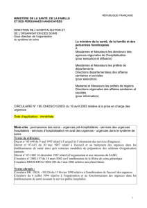 Circulaire n°195/DHOS/01/2003
