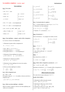Les nombres complexes : exercices page 1 http://pierrelux.net