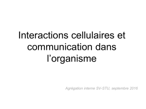 Interactions cellulaires et communication - partie 1