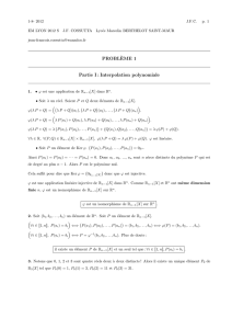 PROBL`EME 1 Partie I : Interpolation polynomiale