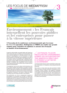 Environnement : les Français interpellent les pouvoirs publics et les