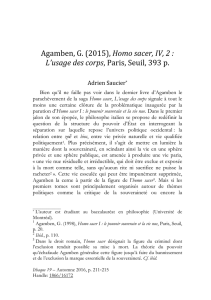 Agamben, G. (2015), Homo sacer, IV, 2 : L`usage des