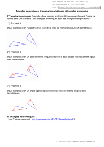 Triangles isométriques, homothétiques et semblables