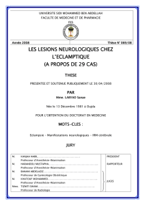 LES LESIONS NEUROLOGIQUES CHEZ L`ECLAMPTIQUE L