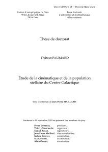 Thèse de doctorat Étude de la cinématique et de la population