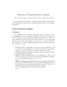 Examen de Programmation Logique Programmation logique