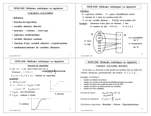 MTH 2301 Méthodes statistiques en ingénierie • définition • fonction