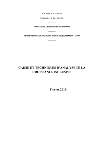 Cadre technique et d`analyse de la croissance inclusive