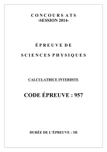 Physique - Concours de l`ENSEA