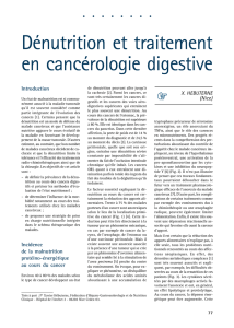 Dénutrition et traitement en cancérologie digestive