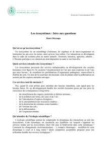 Les écosystèmes : foire aux questions