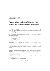 Ch2: Propriétés arithmétiques des anneaux commutatifs - IMJ-PRG
