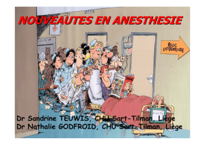nouveautes en anesthesie