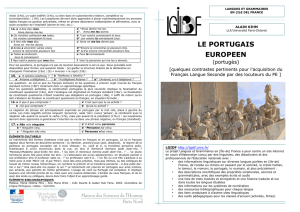 le portugais europeen - Projet Langues et grammaires en (Ile