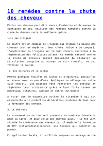 10 remèdes contre la chute des cheveux