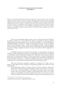 1 Une théorie de la justice peut-elle être réaliste ? Céline Spector