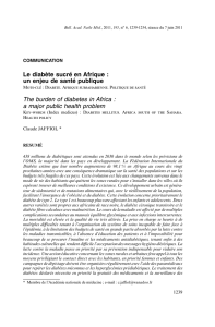 Le diabète sucré en Afrique : un enjeu de santé