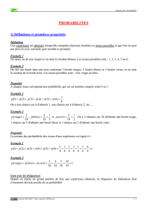 Probabilités (cours 3ème) - Epsilon 2000