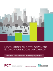 L`évolution du déveLoppement économique locaL au Canada