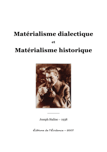 Matérialisme dialectique et Matérialisme historique
