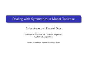 Dealing with Symmetries in Modal Tableaux