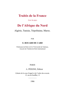 Traités de la France De l`Afrique du Nord