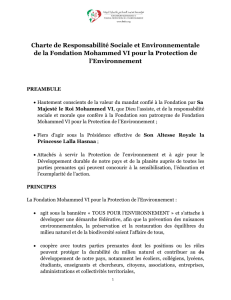 Charte RSE - Fondation Mohammed VI pour la Protection de l