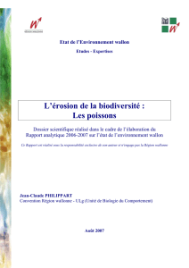 EEW - Dossier scientifique - L`érosion de la biodiversité : les poissons