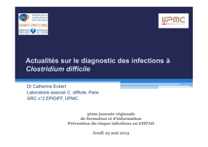 Actualités sur le diagnostic des ICD - CCLIN Paris-Nord