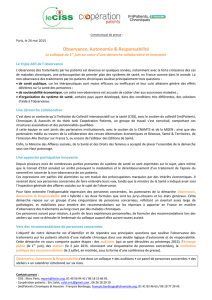 DOSSIER DE PRESSE « Observance des traitements des malades