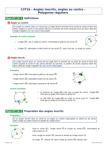 C3T16 – Angles inscrits, angles au centre - Polygones réguliers