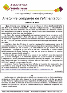 Anatomie comparee - Association Végétarienne de France