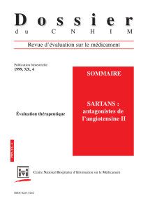 d u C N H I M SARTANS : antagonistes de l`angiotensine II