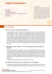 Article sur la thalassemie alpha
