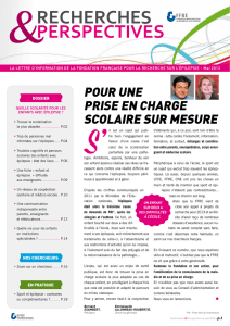 POUR UNE PRISE EN CHARGE SCOLAIRE SUR MESURE