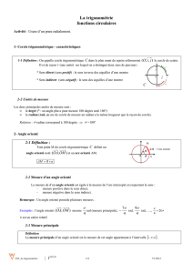 La trigonométrie fonctions circulaires