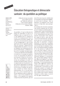 Éducation thérapeutique et démocratie sanitaire : du quotidien au