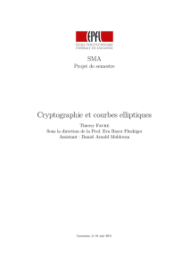 Cryptographie et courbes elliptiques