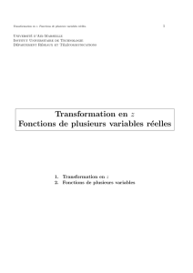 Transformation en z Fonctions de plusieurs variables réelles