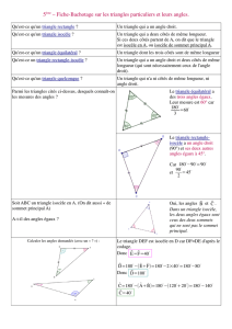 5ème – Fiche-Bachotage sur les triangles particuliers et leurs angles.