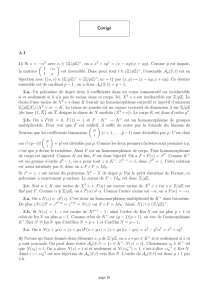Corrigé A.I 1) Si s = −α 2 avec α ∈ (Z/pZ) ×, on a x2 + sy2 = (x − αy