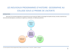 Altérité Les nouveaux programmes du Collège sous le prisme de l