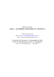 M201 : Algèbre linéaire et affine 2